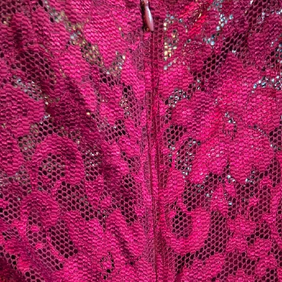 Elegant Burgundy Lace Dress - Picture 5 of 11